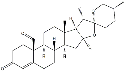 (25R)-19-オキソスピロスタ-4-エン-3-オン 化学構造式