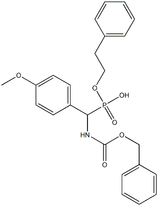 (ベンジルオキシカルボニルアミノ)(4-メトキシフェニル)メチルホスホン酸2-フェニルエチル 化学構造式