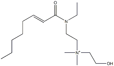2-[N-エチル-N-(2-オクテノイル)アミノ]-N-(2-ヒドロキシエチル)-N,N-ジメチルエタンアミニウム 化学構造式