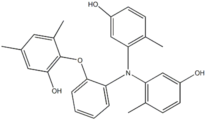 N,N-Bis(3-hydroxy-6-methylphenyl)-2-(6-hydroxy-2,4-dimethylphenoxy)benzenamine Struktur