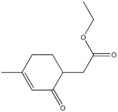 2-Oxo-4-methyl-3-cyclohexene-1-acetic acid ethyl ester Structure