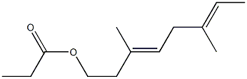 Propionic acid 3,6-dimethyl-3,6-octadienyl ester 结构式