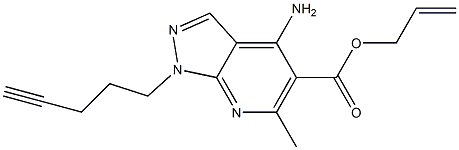 1-(4-Pentynyl)-4-amino-6-methyl-1H-pyrazolo[3,4-b]pyridine-5-carboxylic acid 2-propenyl ester