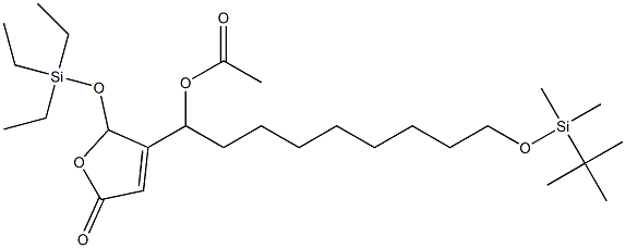 Acetic acid 1-[[2,5-dihydro-5-oxo-2-(triethylsiloxy)furan]-3-yl]-9-(tert-butyldimethylsiloxy)nonyl ester,,结构式