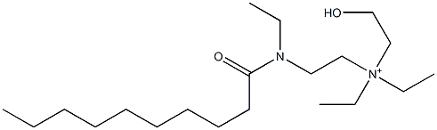 2-(N-エチル-N-デカノイルアミノ)-N,N-ジエチル-N-(2-ヒドロキシエチル)エタンアミニウム 化学構造式