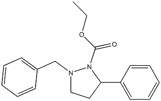 1-ベンジル-3-フェニルピラゾリジン-2-カルボン酸エチル 化学構造式