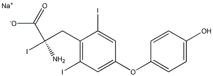 (R)-2-Amino-3-[4-(4-hydroxyphenoxy)-2,6-diiodophenyl]-2-iodopropanoic acid sodium salt Structure