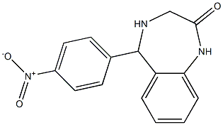 1,3,4,5-Tetrahydro-5-(4-nitrophenyl)-2H-1,4-benzodiazepin-2-one Structure