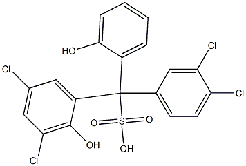 (3,4-Dichlorophenyl)(3,5-dichloro-2-hydroxyphenyl)(2-hydroxyphenyl)methanesulfonic acid,,结构式