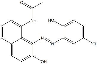 N-[8-(5-クロロ-2-ヒドロキシフェニルアゾ)-7-ヒドロキシ-1-ナフチル]アセトアミド 化学構造式