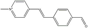 4-[2-(4-ホルミルフェニル)エテニル]-1-メチルピリジニウム 化学構造式