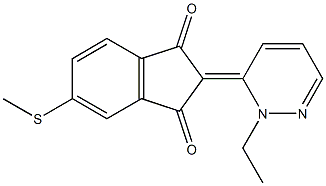5-Methylthio-2-[2-ethyl-pyridazin-3(2H)-ylidene]indane-1,3-dione Struktur