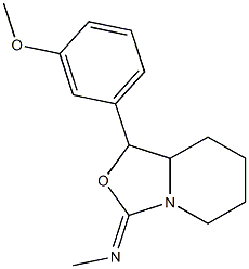 (3Z)-Hexahydro-1-(m-methoxyphenyl)-3-methyliminooxazolo[3,4-a]pyridine 结构式