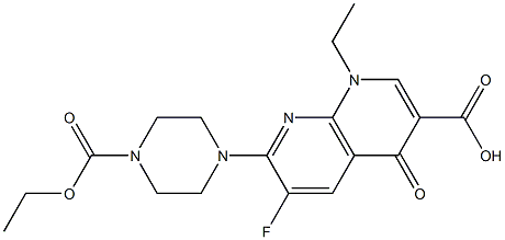 1-Ethyl-1,4-dihydro-6-fluoro-7-[4-(ethoxycarbonyl)piperazin-1-yl]-4-oxo-1,8-naphthyridine-3-carboxylic acid Structure
