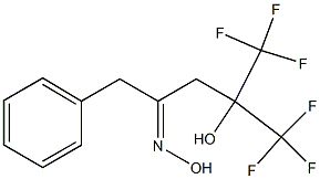 5,5,5-Trifluoro-4-(trifluoromethyl)-4-hydroxy-1-phenyl-2-pentanone oxime Struktur