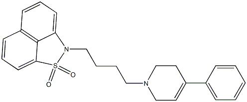 2-[4-[(1,2,3,6-Tetrahydro-4-phenylpyridin)-1-yl]butyl]-2H-naphth[1,8-cd]isothiazole 1,1-dioxide 结构式