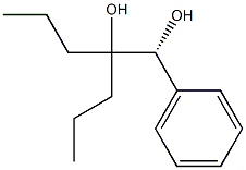 [R,(-)]-1-フェニル-2-プロピル-1,2-ペンタンジオール 化学構造式