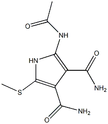 2-[Acetylamino]-5-[methylthio]-1H-pyrrole-3,4-dicarboxamide Structure