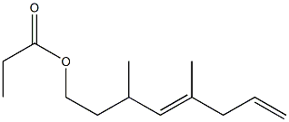 プロピオン酸3,5-ジメチル-4,7-オクタジエニル 化学構造式