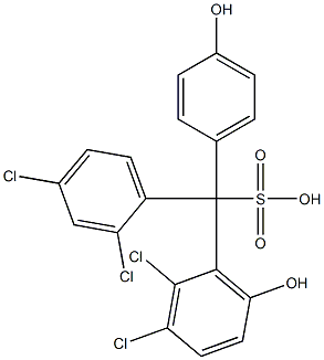 (2,4-Dichlorophenyl)(2,3-dichloro-6-hydroxyphenyl)(4-hydroxyphenyl)methanesulfonic acid Struktur