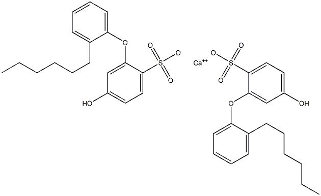 Bis(5-hydroxy-2'-hexyl[oxybisbenzene]-2-sulfonic acid)calcium salt,,结构式