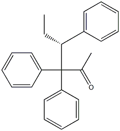 [R,(-)]-3,3,4-トリフェニル-2-ヘキサノン 化学構造式