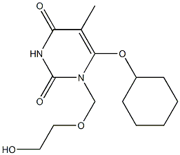 1-(2-Hydroxyethoxymethyl)-6-cyclohexyloxythymine 结构式