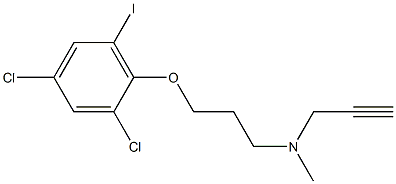 Methyl(2-propynyl)[3-(2,4-dichloro-6-iodophenoxy)propyl]amine 结构式