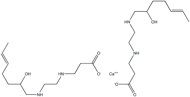 Bis[3-[N-[2-[N-(2-hydroxy-5-heptenyl)amino]ethyl]amino]propionic acid]calcium salt Struktur