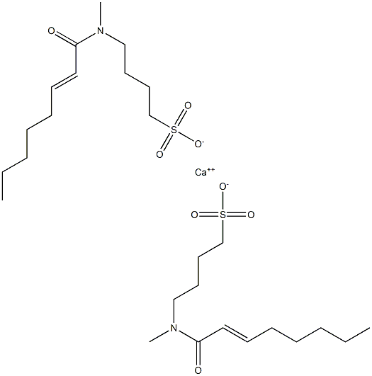 Bis[4-[N-(2-octenoyl)-N-methylamino]-1-butanesulfonic acid]calcium salt,,结构式