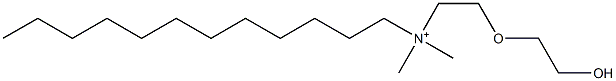 N,N-ジメチル-N-[2-(2-ヒドロキシエトキシ)エチル]ドデカン-1-アミニウム 化学構造式