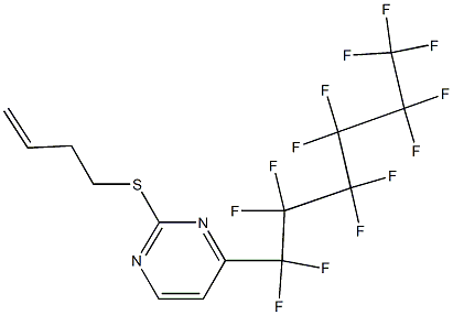 4-(Tridecafluorohexyl)-2-(3-butenylthio)pyrimidine,,结构式