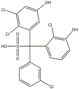 (3-Chlorophenyl)(2-chloro-3-hydroxyphenyl)(2,3-dichloro-5-hydroxyphenyl)methanesulfonic acid 结构式