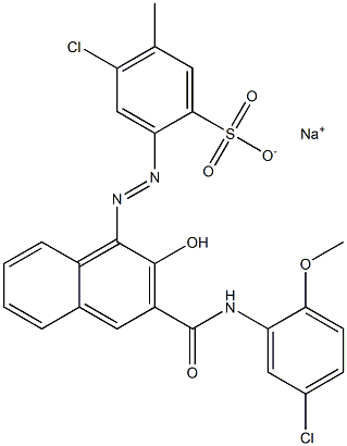 4-Chloro-2-[3-(5-chloro-2-methoxyphenylcarbamoyl)-2-hydroxy-1-naphtylazo]-5-methylbenzenesulfonic acid sodium salt