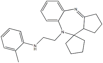 9-[2-(2-メチルアニリノ)エチル]-1,2,3,9,10,10a-ヘキサヒドロスピロ[ベンゾ[b]シクロペンタ[e][1,4]ジアゼピン-10,1'-シクロペンタン] 化学構造式
