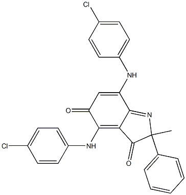 4,7-ビス(4-クロロフェニルアミノ)-2-メチル-2-フェニル-2H-インドール-3,5-ジオン 化学構造式