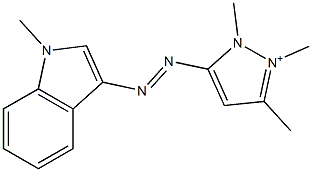 1,2,3-Trimethyl-5-[(1-methyl-1H-indol-3-yl)azo]-1H-pyrazol-2-ium