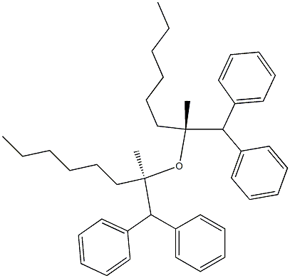 (-)-ジフェニルメチル[(R)-1-メチルヘプチル]エーテル 化学構造式