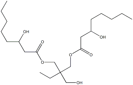 ビス(3-ヒドロキシオクタン酸)2-エチル-2-(ヒドロキシメチル)-1,3-プロパンジイル 化学構造式