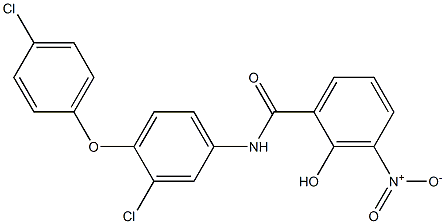 2-Hydroxy-3-nitro-N-[3-chloro-4-(4-chlorophenoxy)phenyl]benzamide Structure