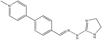 1-メチル-4-[4-[2-[(4,5-ジヒドロ-1H-イミダゾール)-2-イル]ヒドラゾノメチル]フェニル]ピリジニウム 化学構造式