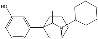 3-(6-Cyclohexyl-7-methyl-6-azabicyclo[3.2.1]octan-1-yl)phenol,,结构式