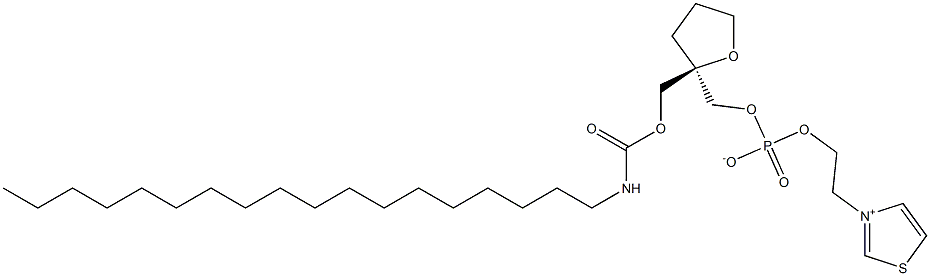 3-[2-[[[[[(S)-Tetrahydro-2-[[[(octadecylamino)carbonyl]oxy]methyl]furan]-2-yl]methoxy]phosphinato]oxy]ethyl]thiazol-3-ium Structure