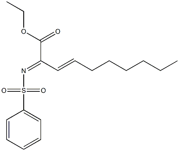 2-(Phenylsulfonylimino)-3-decenoic acid ethyl ester Structure