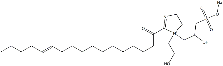 1-(2-Hydroxyethyl)-1-[2-hydroxy-3-(sodiooxysulfonyl)propyl]-2-(12-heptadecenoyl)-2-imidazoline-1-ium,,结构式