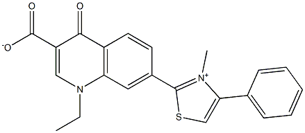 1,4-Dihydro-1-ethyl-4-oxo-7-[(3-methyl-4-phenylthiazol-3-ium)-2-yl]quinoline-3-carboxylic acid