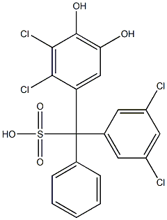 (3,5-Dichlorophenyl)(2,3-dichloro-4,5-dihydroxyphenyl)phenylmethanesulfonic acid,,结构式