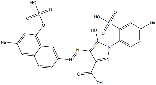 5-Hydroxy-4-(4-hydroxy-2-sodiosulfo-6-naphtylazo)-1-(p-sodiosulfophenyl)-1H-pyrazole-3-carboxylic acid Structure