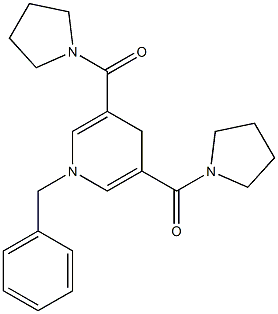 1,4-ジヒドロ-1-ベンジル-3,5-ビス[(ピロリジン-1-イル)カルボニル]ピリジン 化学構造式
