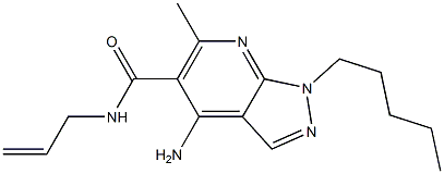 1-Pentyl-4-amino-6-methyl-N-(2-propenyl)-1H-pyrazolo[3,4-b]pyridine-5-carboxamide 结构式